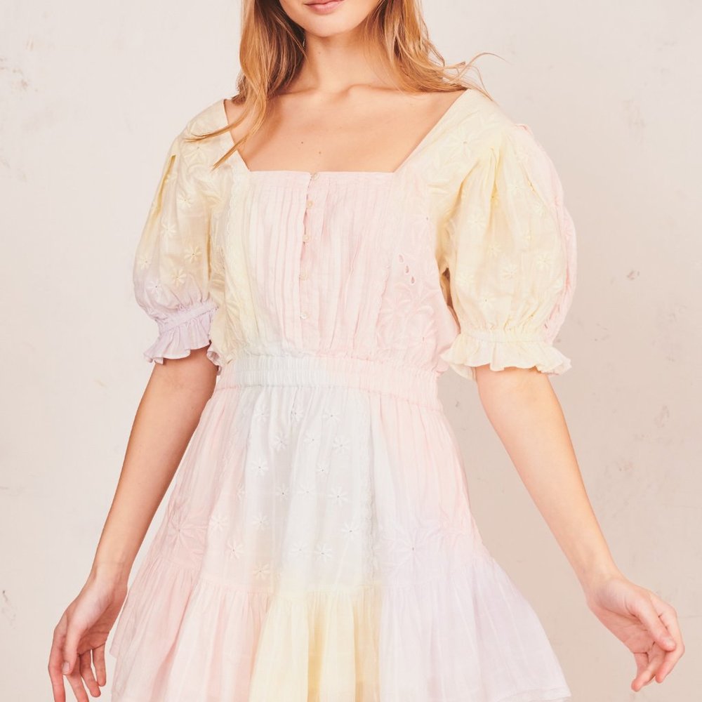 LoveShackFancy Tomasina embroidered dress multi S